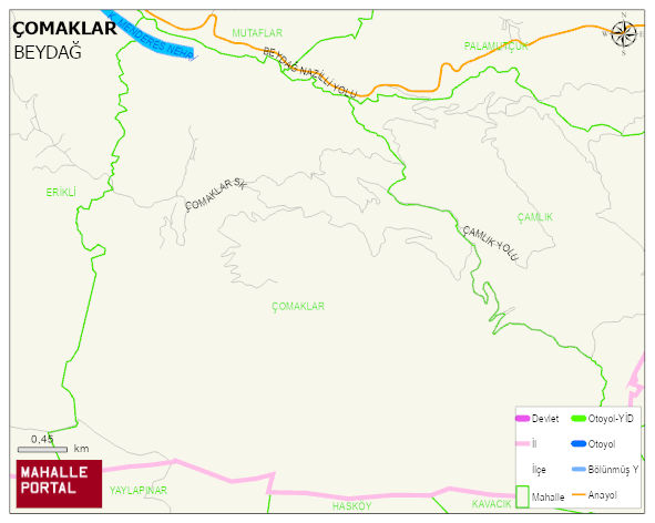 ÇOMAKLAR Mahallesi Haritası | Sayısal Bölge Görünümü
