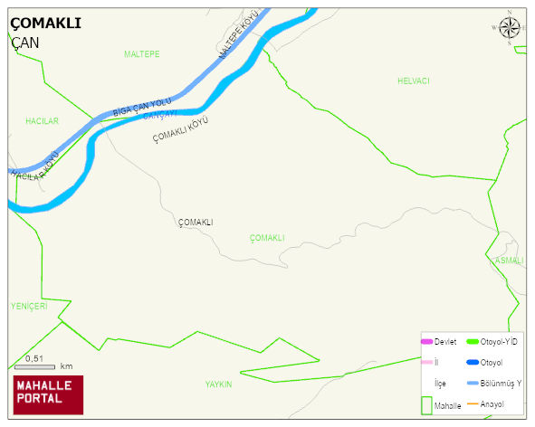 ÇOMAKLI Köyü Haritası | Detaylı Köy ve Mahalle Görünümü
