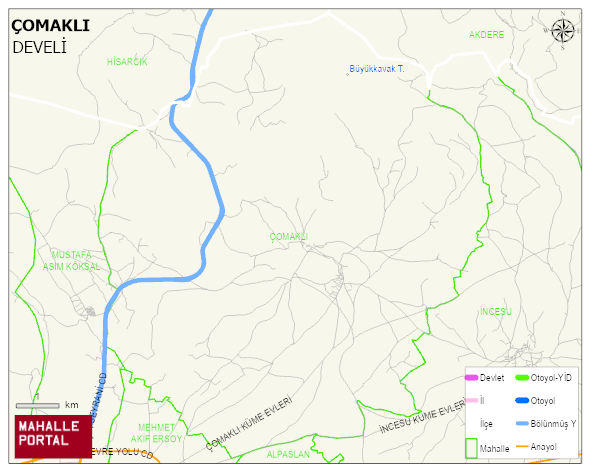 ÇOMAKLI Mahallesi Haritası | Dağlar, Ovalar ve Akarsu Bilgileri