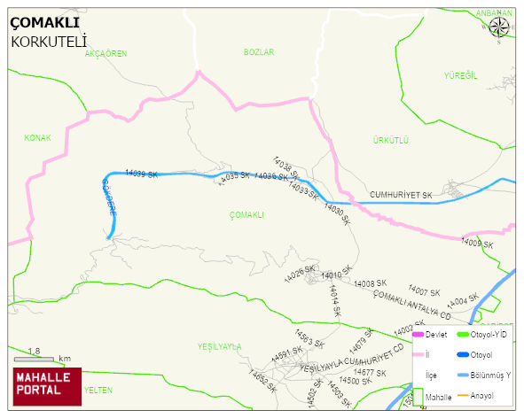 ÇOMAKLI Mahallesi Haritası | Coğrafi Yapı ve Detaylı Haritası