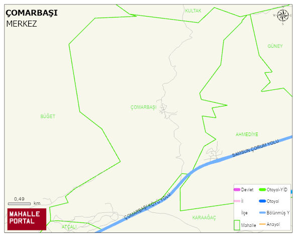 ÇOMARBAŞI Köyü Haritası | Yükselti ve Doğa Özellikleri