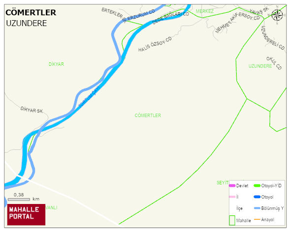 CÖMERTLER Mahallesi Haritası | Coğrafi Yapı ve Detaylı Haritası