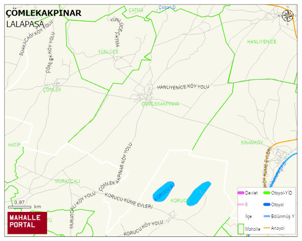 ÇÖMLEKAKPINAR Köyü Haritası | Mahalle ve Köy Sınırı