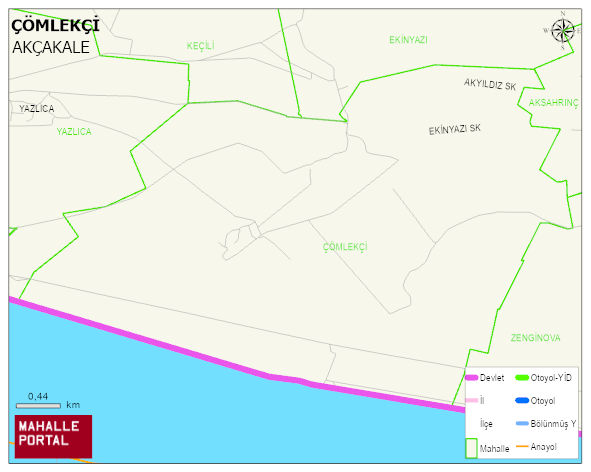 ÇÖMLEKÇİ Mahallesi Haritası | Mahalle ve Köy Sınırı