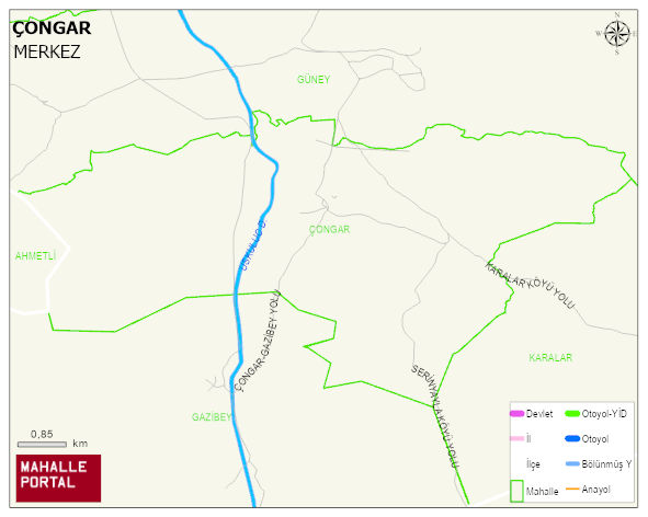 ÇONGAR Köyü Haritası | Detaylı Köy ve Mahalle Görünümü