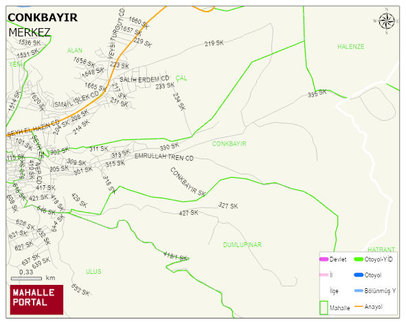 CONKBAYIR Mahallesi Haritası | Coğrafi Yapı ve Detaylı Haritası