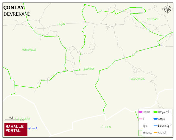 ÇONTAY Köyü Haritası | Coğrafi Yapı ve Detaylı Haritası