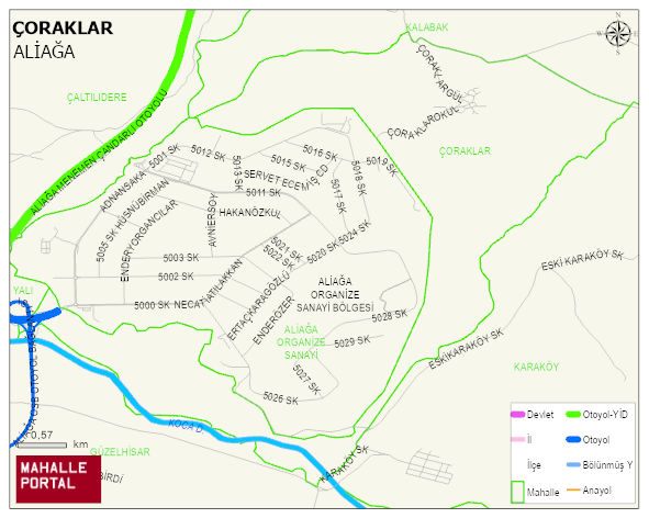 ÇORAKLAR Mahallesi Haritası | Dağlar, Ovalar ve Akarsu Bilgileri