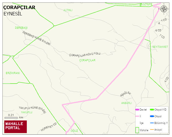 ÇORAPÇILAR Köyü Haritası | İnteraktif Köy ve Mahalle Sınırları