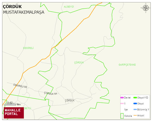 ÇÖRDÜK Mahallesi Haritası | Dağlar, Ovalar ve Akarsu Bilgileri