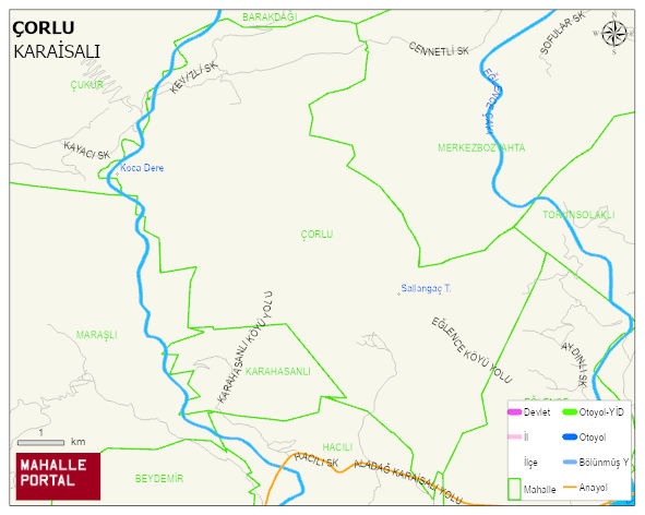 ÇORLU Mahallesi Haritası | Detaylı Köy ve Mahalle Görünümü