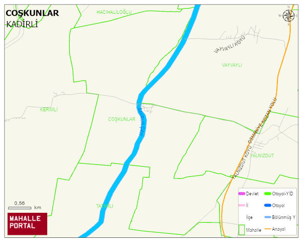 COŞKUNLAR Köyü Haritası | Mahalle ve Köy Sınırı