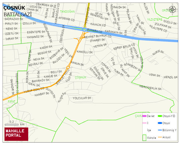 ÇÖŞNÜK Mahallesi Haritası | Coğrafi Yapı ve Detaylı Haritası