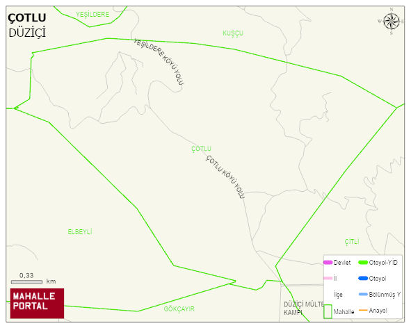 ÇOTLU Köyü Haritası | Detaylı Köy ve Mahalle Görünümü