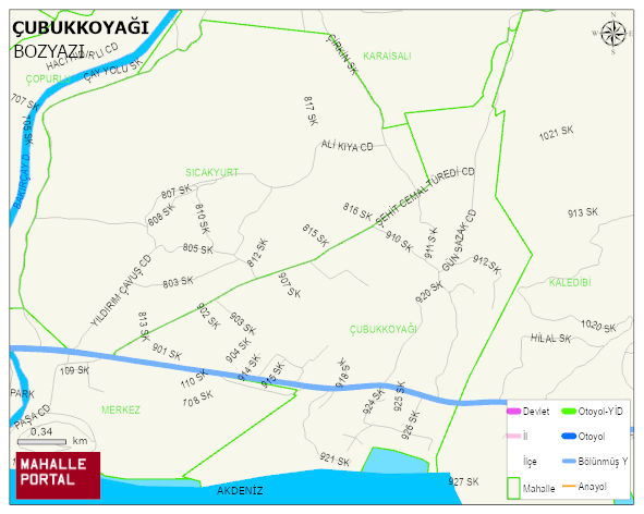 ÇUBUKKOYAĞI Mahallesi Haritası | Dağlar, Ovalar ve Akarsu Bilgileri