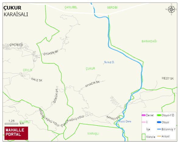 ÇUKUR Mahallesi Haritası | Yükselti ve Doğa Özellikleri