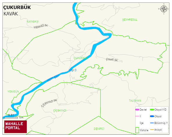 ÇUKURBÜK Mahallesi Haritası | Mahalle ve Köy Sınırı