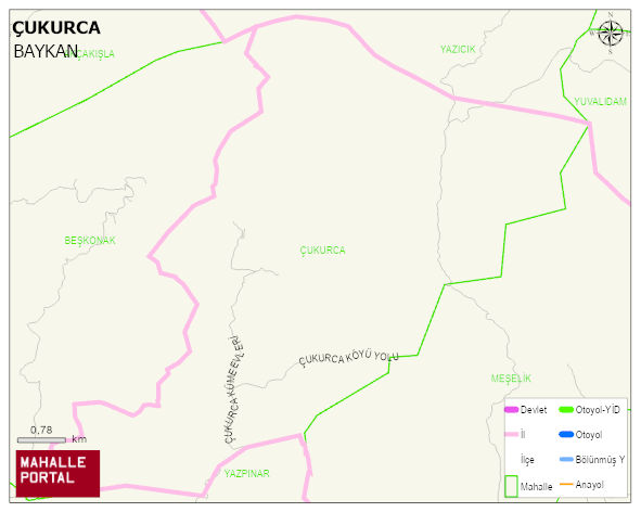 ÇUKURCA Köyü Haritası | Sayısal Bölge Görünümü