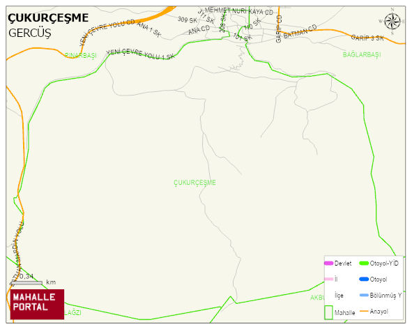 ÇUKURÇEŞME Mahallesi Haritası | Güncel Mahalle ve Köy Haritası