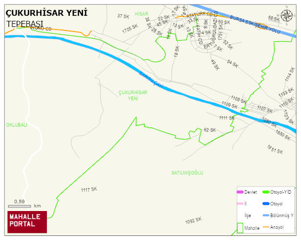 ÇUKURHİSAR YENİ Mahallesi Haritası | Coğrafi Yapı ve Detaylı Haritası
