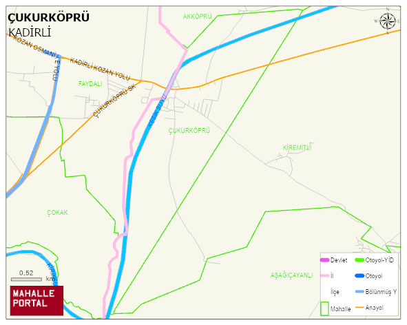 ÇUKURKÖPRÜ Köyü Haritası | Yükselti ve Doğa Özellikleri