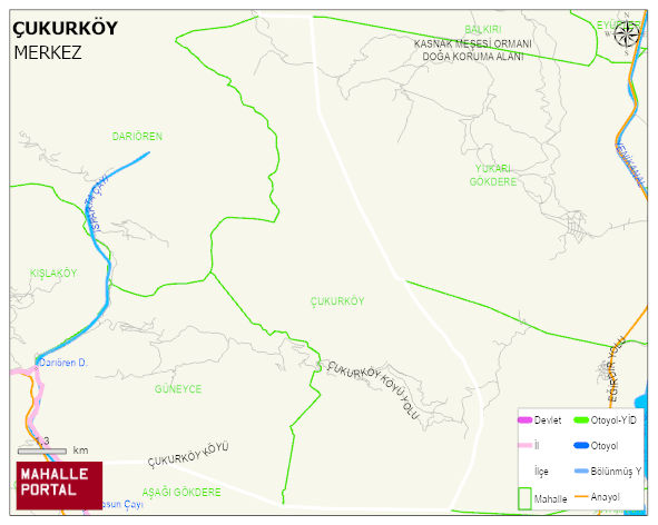 ÇUKURKÖY Köyü Haritası | Mahalle ve Köy Sınırı