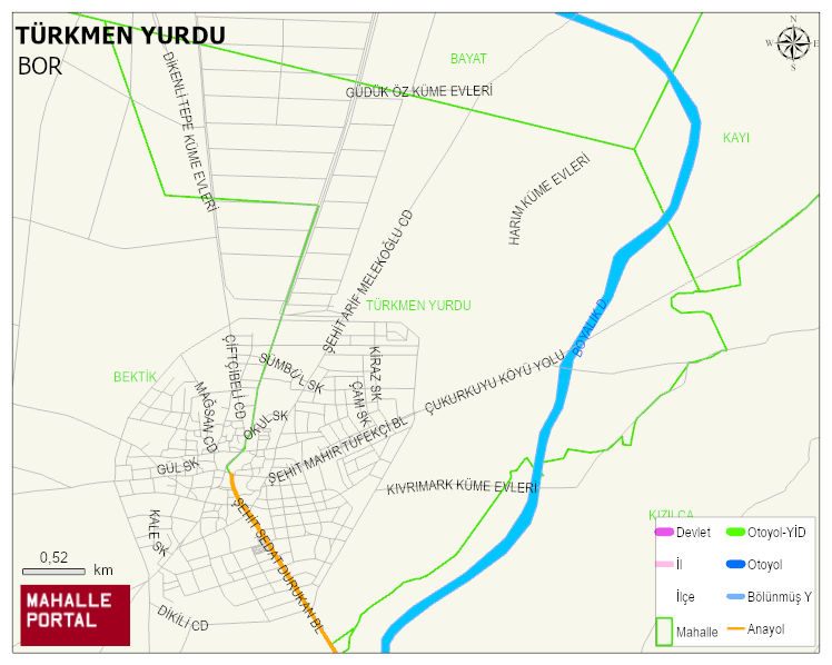 ÇUKURKUYU BELDESİ TÜRKMEN YURDU Mahallesi Haritası | Mahalle ve Köy Sınırı