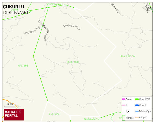 ÇUKURLU Köyü Haritası | Yükselti ve Doğa Özellikleri