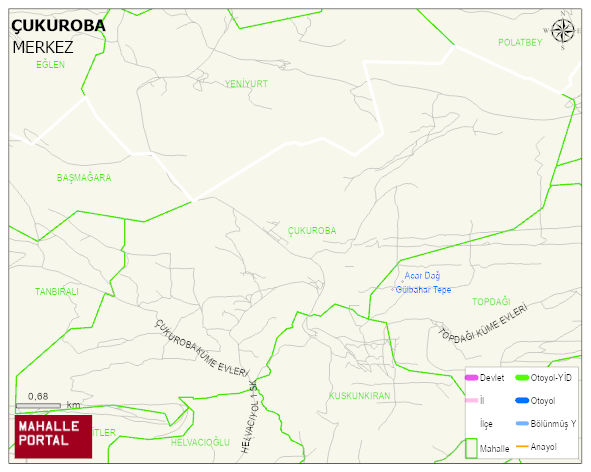 ÇUKUROBA Köyü Haritası | Dağlar, Ovalar ve Akarsu Bilgileri