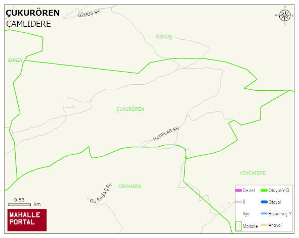 ÇUKURÖREN Mahallesi Haritası | İnteraktif Köy ve Mahalle Sınırları