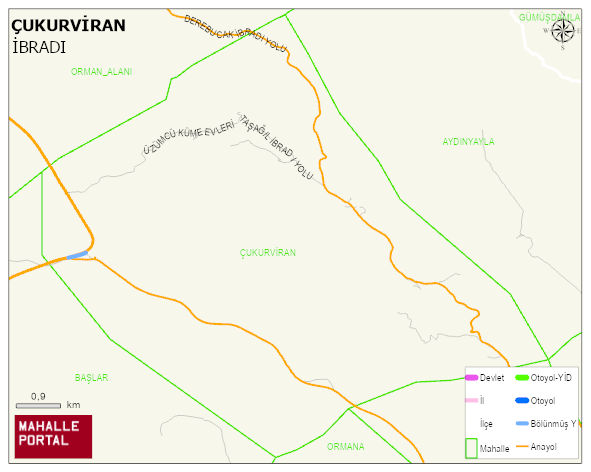 ÇUKURVİRAN Mahallesi Haritası | Sayısal Bölge Görünümü