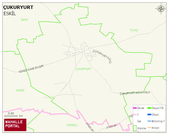 ÇUKURYURT Köyü Haritası | Detaylı Köy ve Mahalle Görünümü