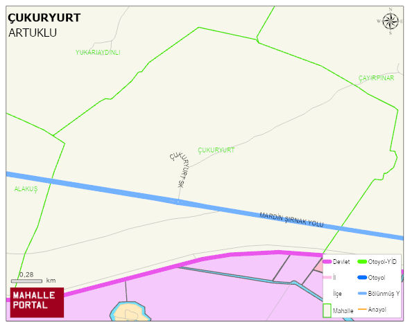 ÇUKURYURT Mahallesi Haritası | Dağlar, Ovalar ve Akarsu Bilgileri