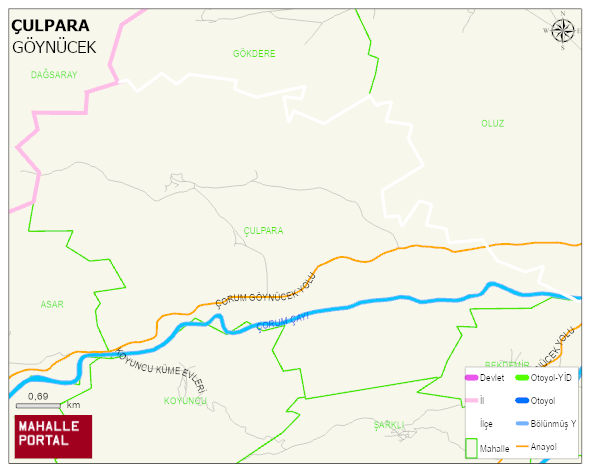 ÇULPARA Köyü Haritası | Yükselti ve Doğa Özellikleri
