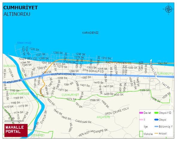 CUMHURİYET Mahallesi Haritası | Coğrafi Yapı ve Detaylı Haritası