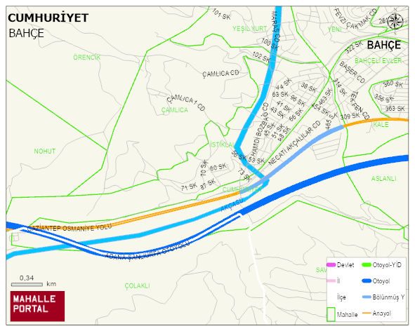 CUMHURİYET Mahallesi Haritası | Yükselti ve Doğa Özellikleri