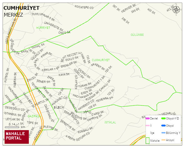 CUMHURİYET Mahallesi Haritası | Yükselti ve Doğa Özellikleri