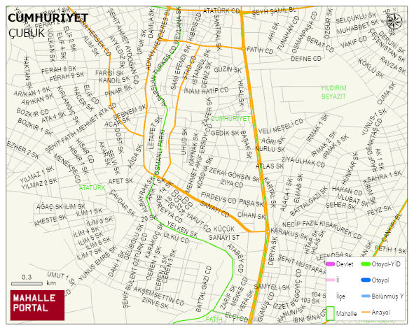 CUMHURİYET Mahallesi Haritası | İnteraktif Köy ve Mahalle Sınırları