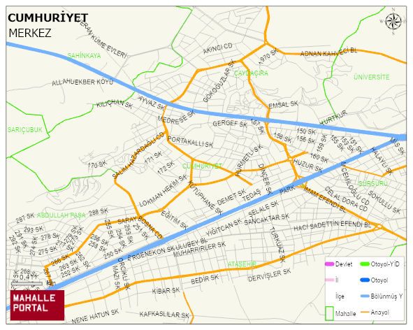 CUMHURİYET Mahallesi Haritası | Coğrafi Yapı ve Detaylı Haritası