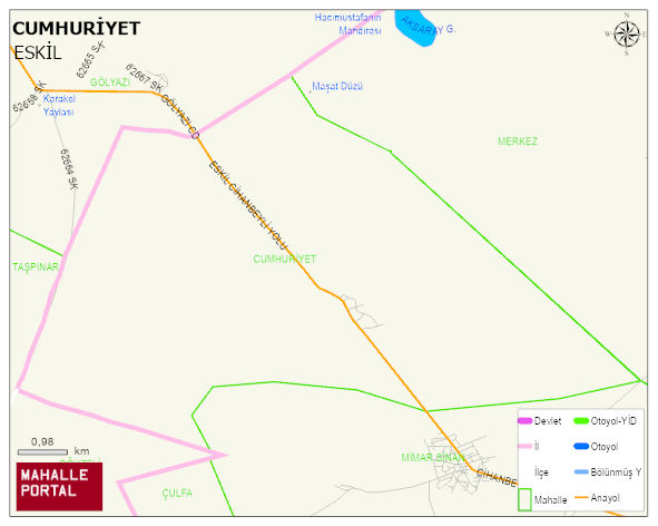 CUMHURİYET Mahallesi Haritası | Yükselti ve Doğa Özellikleri