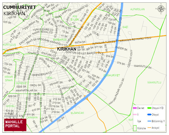 CUMHURİYET Mahallesi Haritası | Mahalle ve Köy Sınırı