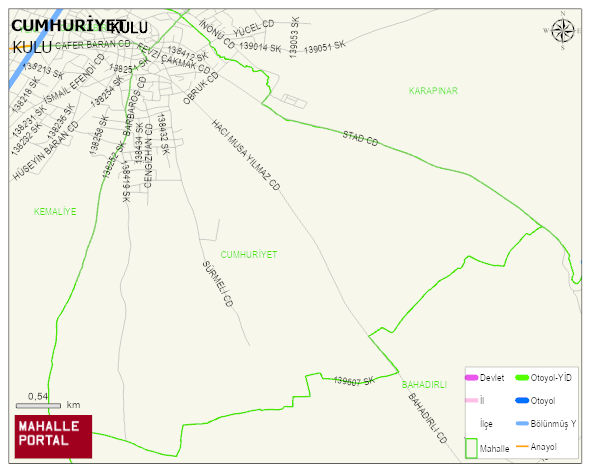 CUMHURİYET Mahallesi Haritası | Dağlar, Ovalar ve Akarsu Bilgileri