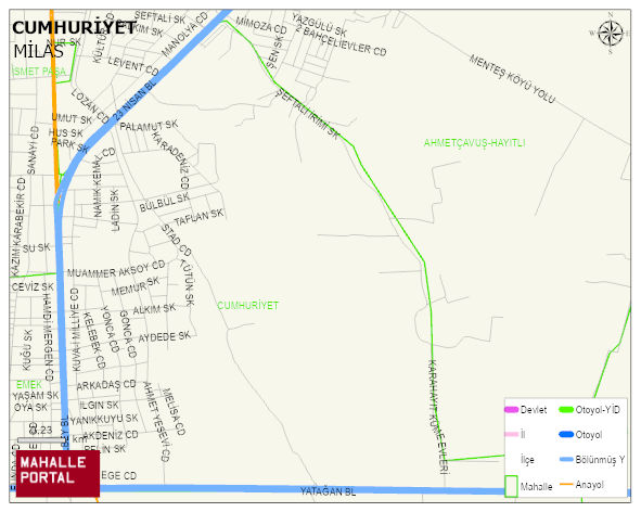 CUMHURİYET Mahallesi Haritası | Coğrafi Yapı ve Detaylı Haritası