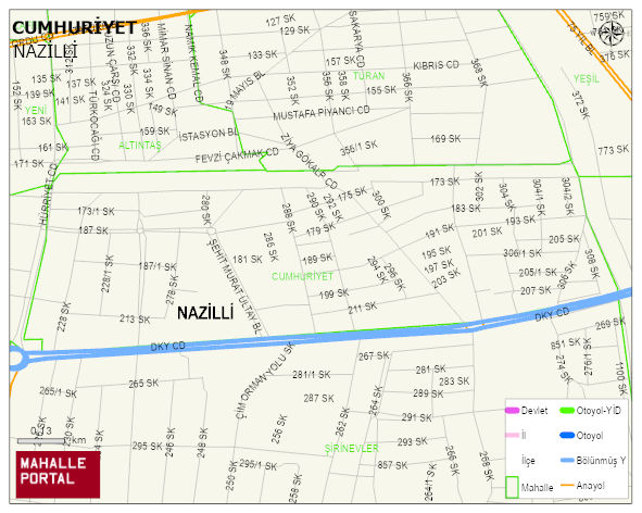 CUMHURİYET Mahallesi Haritası | Yükselti ve Doğa Özellikleri