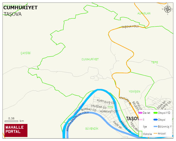CUMHURİYET Mahallesi Haritası | Dağlar, Ovalar ve Akarsu Bilgileri