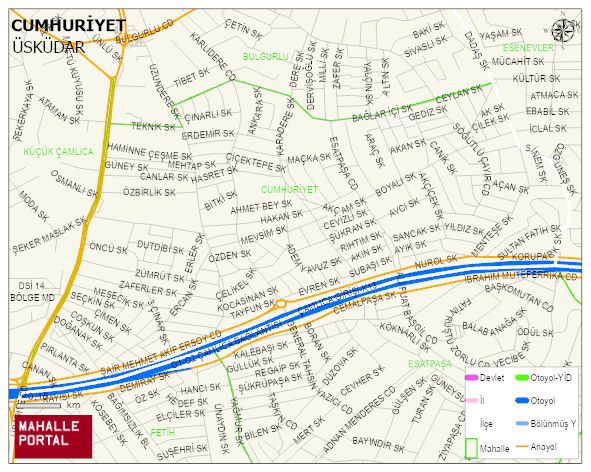 CUMHURİYET Mahallesi Haritası | Coğrafi Yapı ve Detaylı Haritası