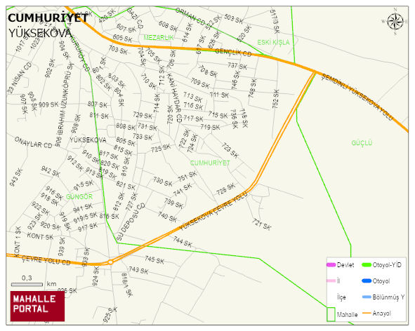 CUMHURİYET Mahallesi Haritası | Mahalle ve Köy Sınırı