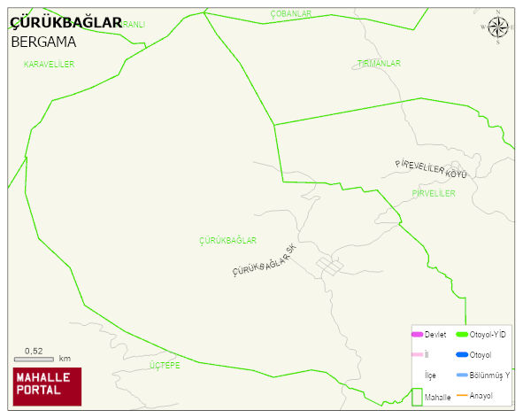ÇÜRÜKBAĞLAR Mahallesi Haritası | Mahalle ve Köy Sınırı