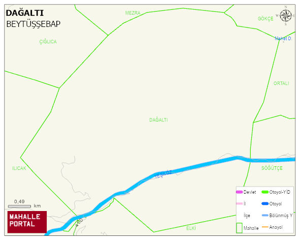 DAĞALTI Köyü Haritası | Detaylı Köy ve Mahalle Görünümü
