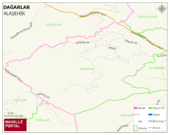DAĞARLAR Mahallesi Haritası | İnteraktif Köy ve Mahalle Sınırları